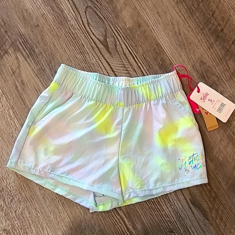 Justice Beach Printed Swim Shorts Size Small 7/8